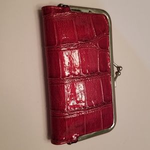 Buxton red, faux-leather wallet